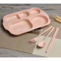 Set Makan Plastik Jerami Gandum 4-Buah